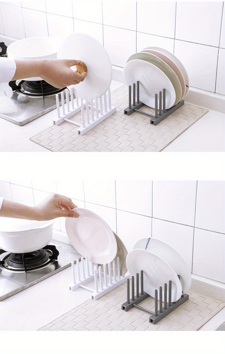 versatile kitchen dish cup drain rack space saving tableware storage tray holder   plastic details 3