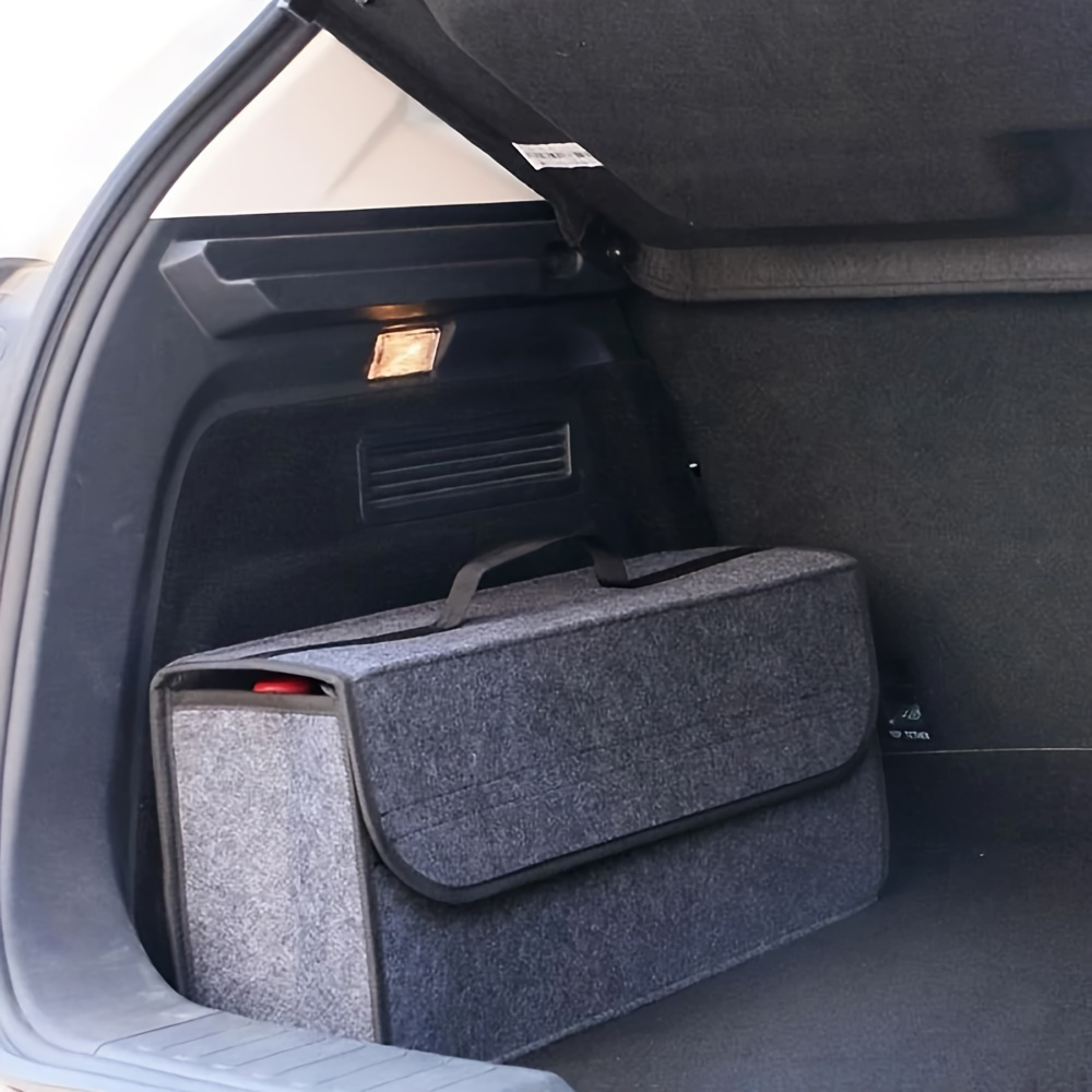 

1pc Car Storage Box, Portable Folding Car Trunk Organizer, Felt Cloth Storage Box, Car Interior Stowing Tidying Container Bag, Car Organizer