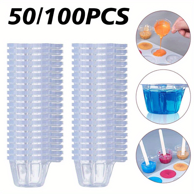 

50pcs/100pcs 40ml Plastic Disposable Cups Dispenser Resin Pouring Cup For Diy Epoxy Resin Jewelry Making Tools Accessories