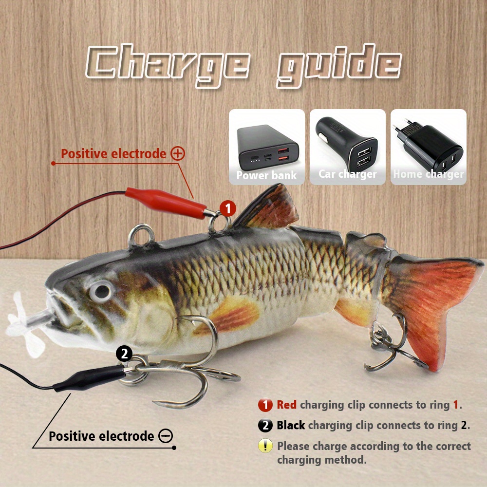 1pc Auto Multi-Section Wobbler Lure, USB Rechargeable Plastic Hard Lure  With LED Light, Freshwater And Saltwater Fishing Gear