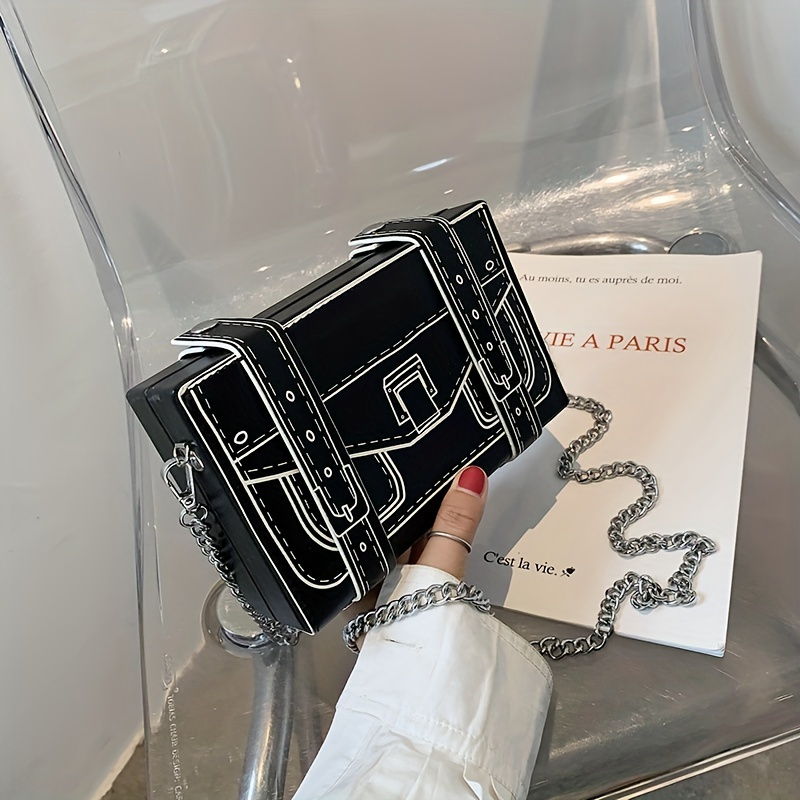 Anime Box Crossbody Bag, Cartoon Chain Shoulder Bag, Fashionable Two-dimensional Square Wallet