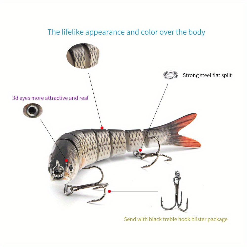 Plastic Multi Section Fishing Lure Bionic Bait Two - Temu