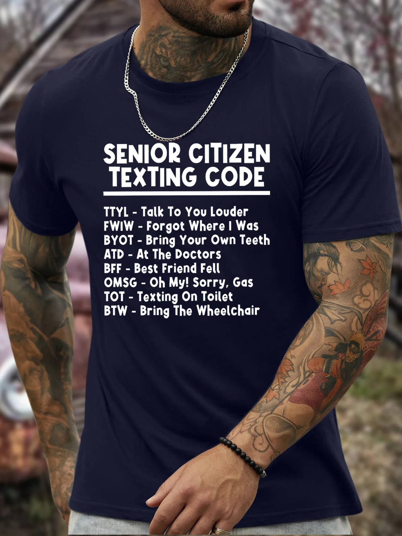 Senior Texting Code Letter Graphic Print Men's - Temu Canada