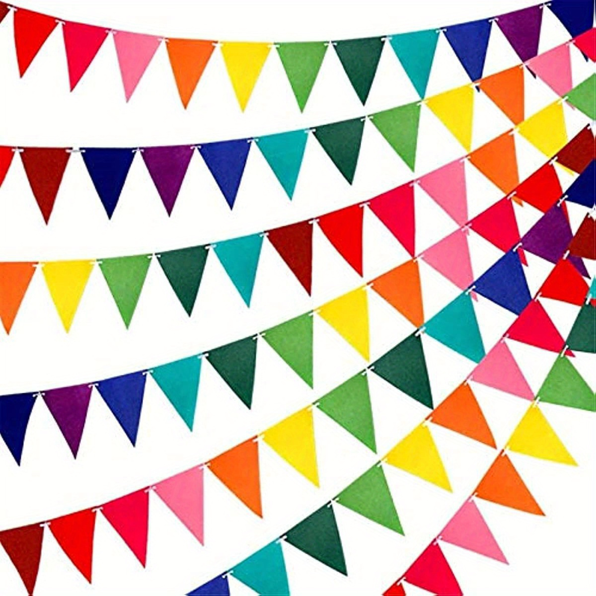 

12pcs Rainbow Felt Fabric Pennant Banner Flags, Colorful Reusable Bunting For Carnival & Birthday Party Decor, Triangle Flags For Festive Outdoor & Indoor Events