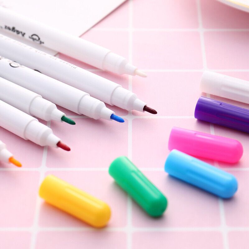 

6pcs Water Erasable Fabric Markers - Non-toxic, High- Pens For Sewing & Crafts - Assorted Colors