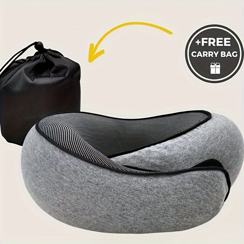

1pc Travel Pillow Neck Cushion Durable U-shaped Slow Rebound Soft Neck Support Memory Foam Travel Pillow Non-deformable Airplane Pillow Neck Pillow