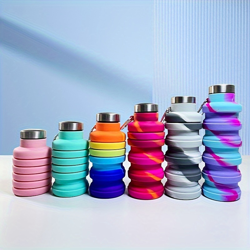 

1pc Silicone Folding Water Bottle Portable Water Cup For Running Fitness Outdoor Sports