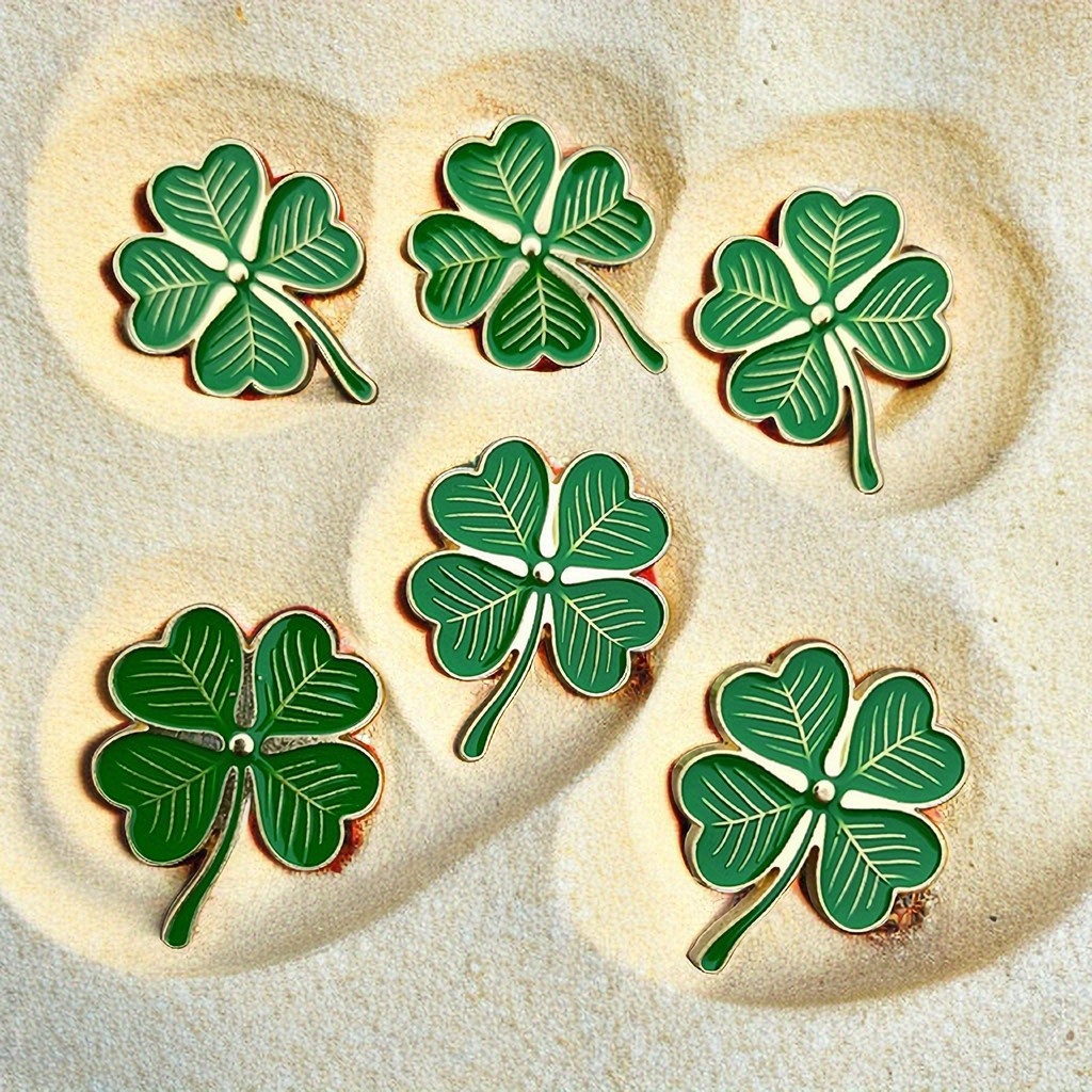

6pcs Lucky Four-leaf Clover Badge Girlfriend Accessories Easter Gift Happiness Blessing Gift