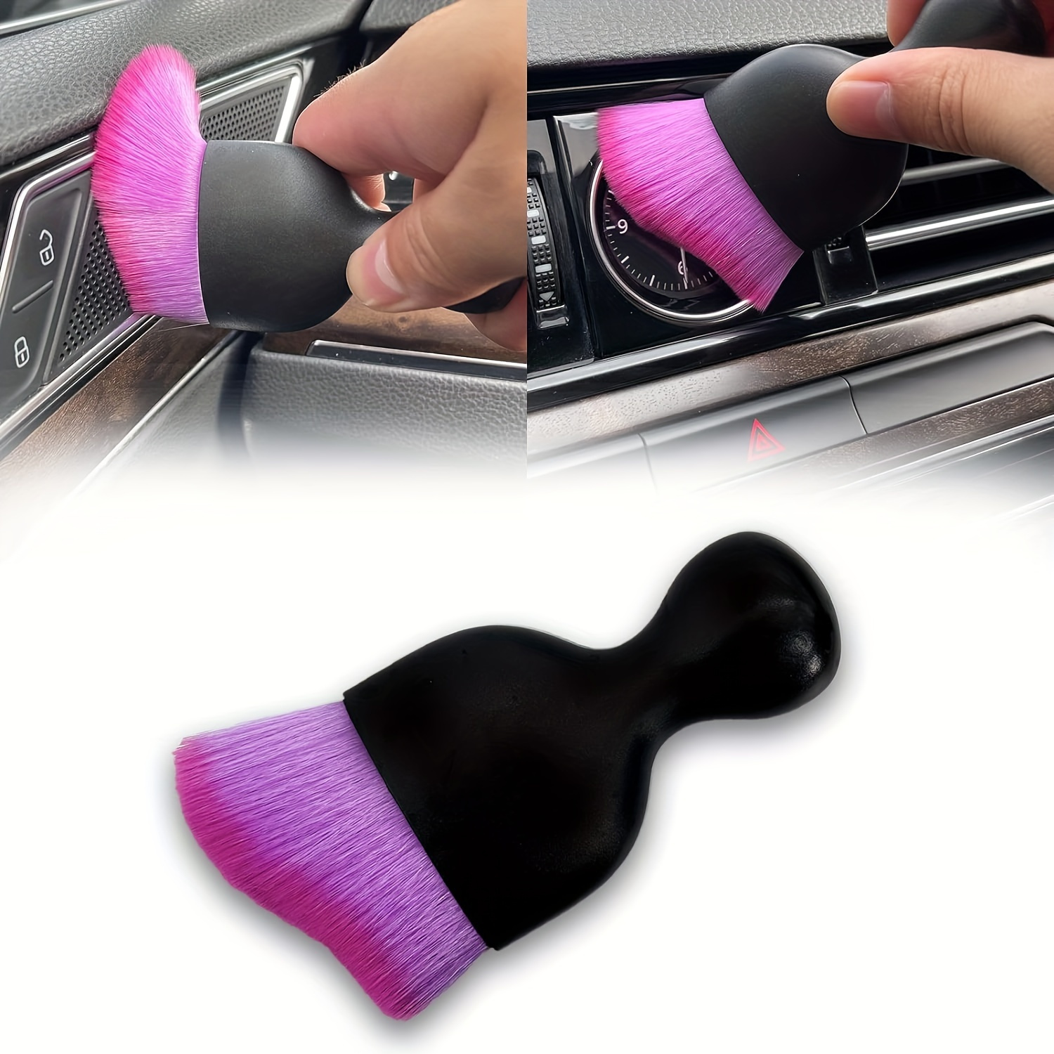 

Soft Bristle Car Detailing Brush - Versatile Dust Cleaner For Interior, Air Vents & Furniture - No Power Needed