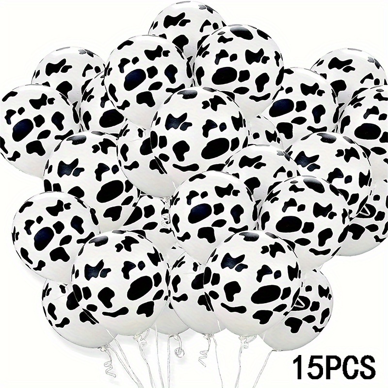 

15pcs Cow Theme Balloons Funny Cow Print Balloons For Baby Shower Party Decor Western Cowboy Theme Farm Theme Party Birthday Party Supplies Decoration