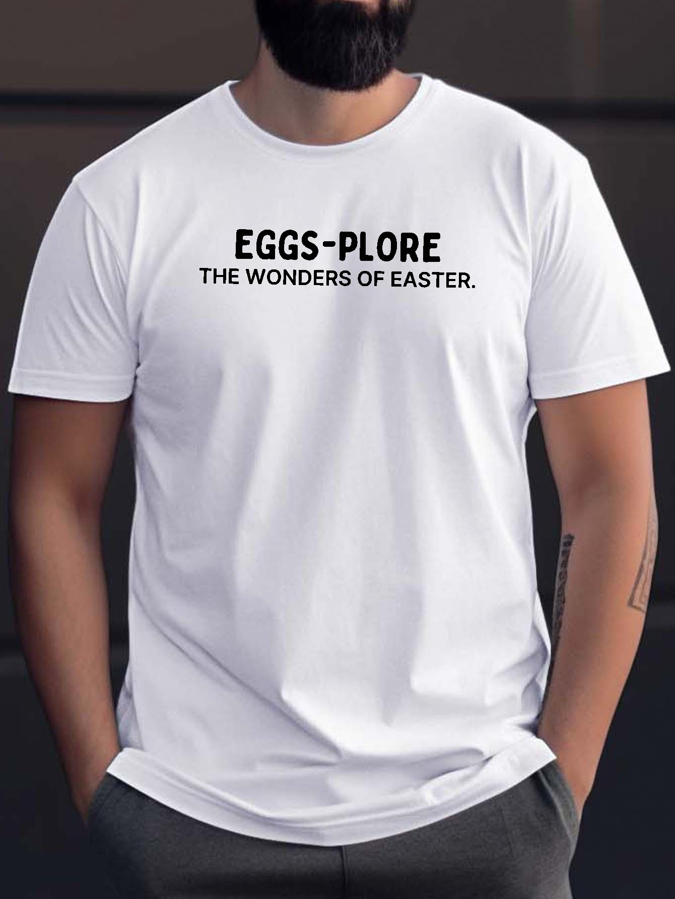 Men's Explore Easter Print Short Sleeve T shirts Comfy - Temu Canada