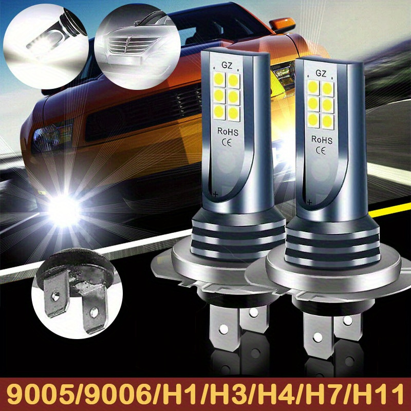 

2pcs Led Car Fog Light H7 H11 Fog Lights H4 High Low Beam H1 H3 9005 9006 Lamp Bulbs Cars Driving Lighting 6000k White