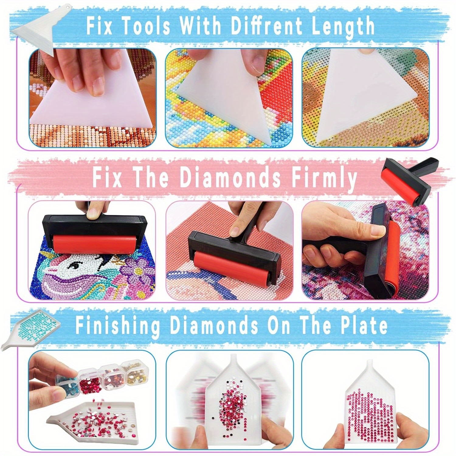 Tomorotec 5D Diamond Painting Roller & Alignment Tool Kit – DIY Craft Accessories For Adults