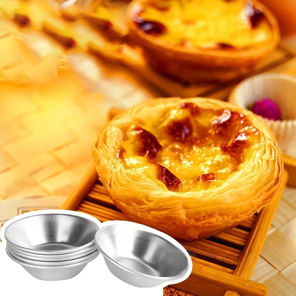 

10pcs Reusable Mini Tart Moulds, Aluminum Egg Tart Cups, Baking Tools, Kitchen Gadgets, Bakery Accessories