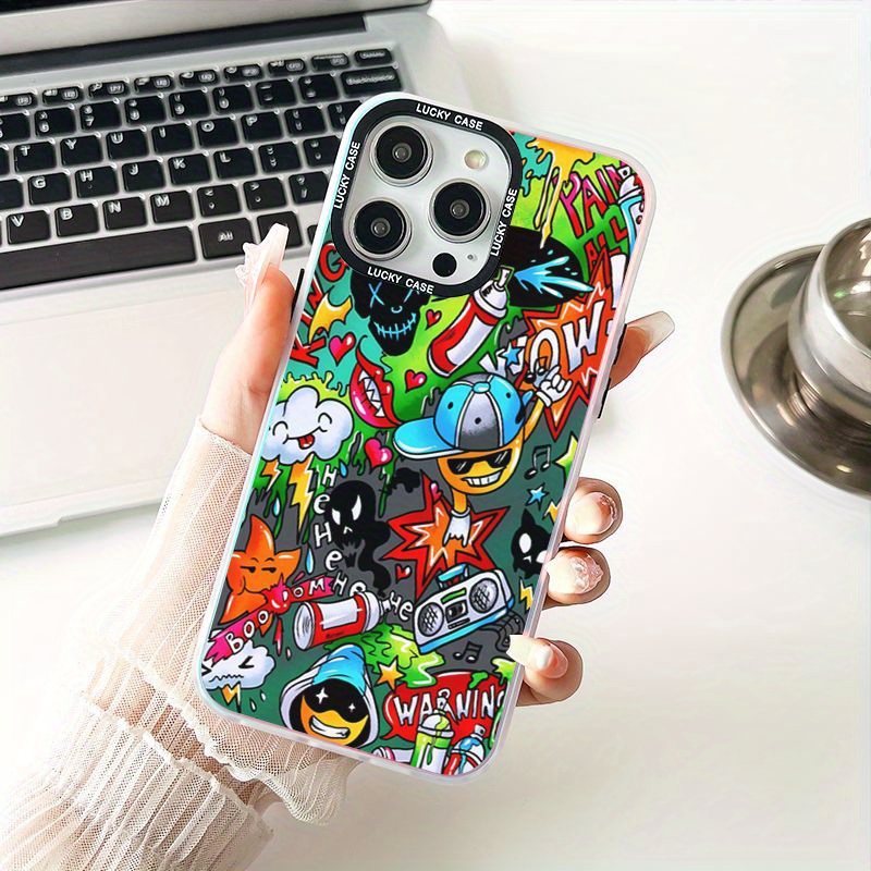 

Funny Graffiti Pattern Mobile Phone Case Full-body Protection Shockproof Protective Phone Case For Iphone 15 14 13 12 11 Xs Xr X 7 8 Plus Pro Max Se