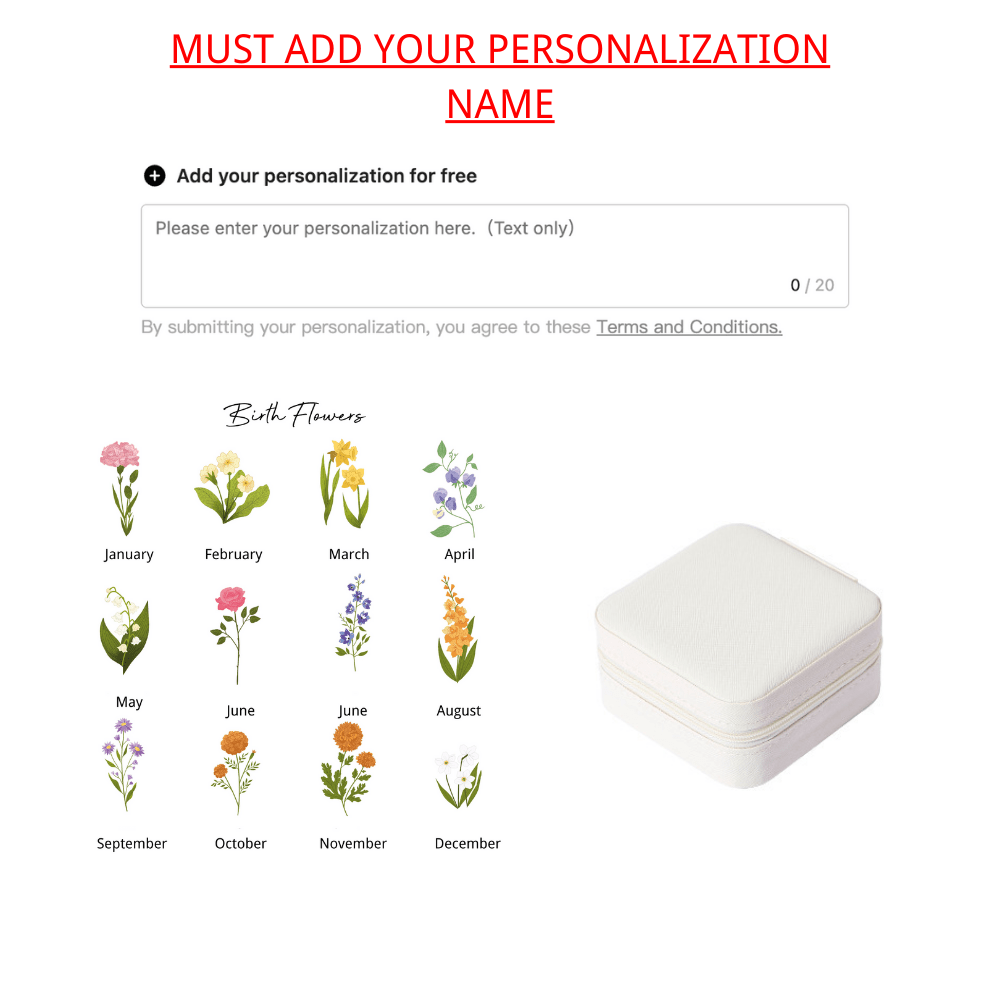 TEMU 1pc Customized Birthday Flower Jewelry Box, Valentine's Day, Christmas, Leather Jewelry Travel Storage Package Box, Christmas Mom Gift Display