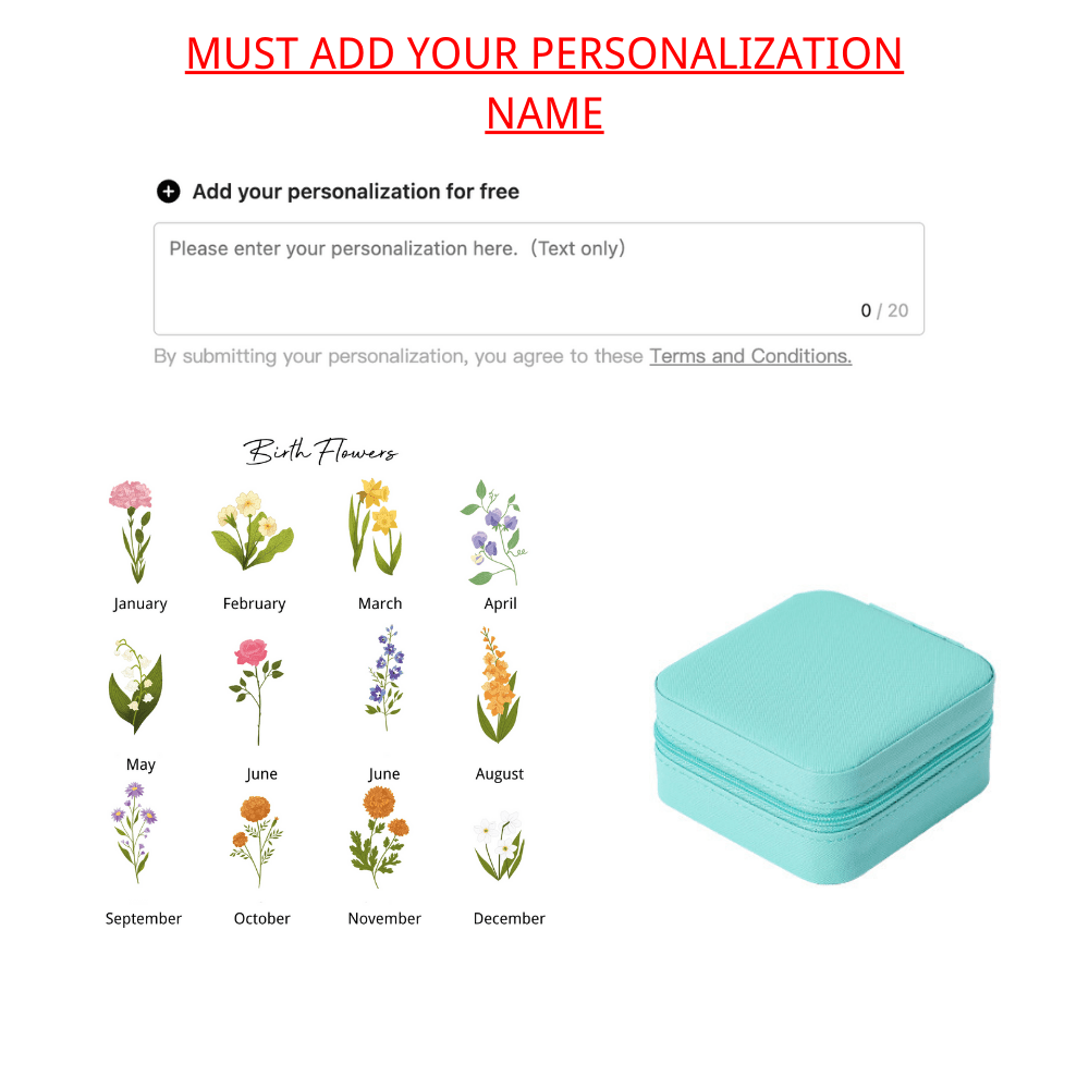 TEMU 1pc Customized Birthday Flower Jewelry Box, Valentine's Day, Christmas, Leather Jewelry Travel Storage Package Box, Christmas Mom Gift Display