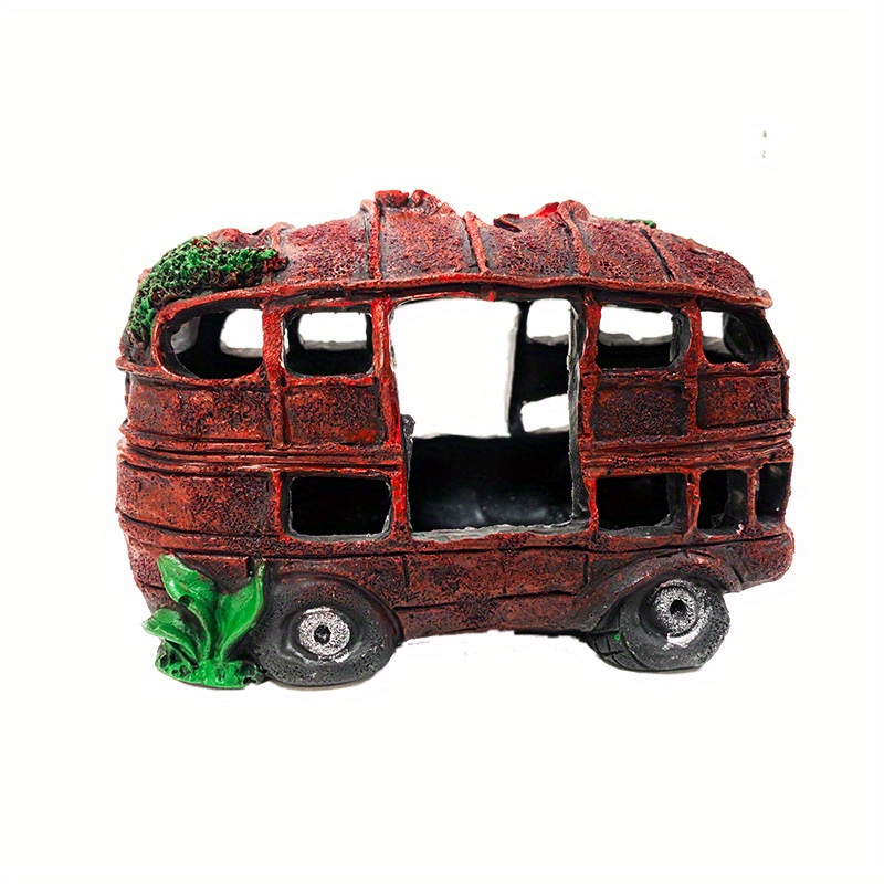 1pc Fish And Shrimp Avoid Ornament Old Car Buse Fish Tank Landscaping Resin  Craft Aquarium Decoration Car Wreck - Pet Supplies - Temu