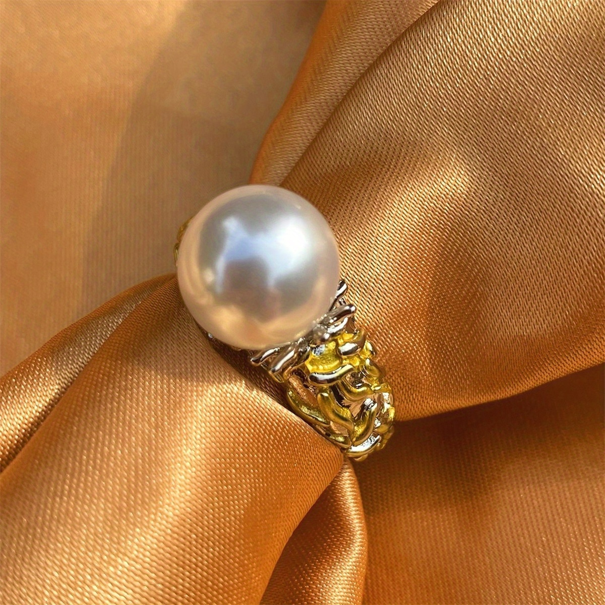 Vintage Style Promise Ring Inlaid Faux Pearls Elegant Finger - Temu Canada