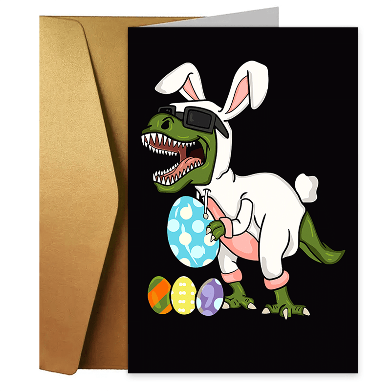 

1pc, Funny Easter Greeting Card Funny Easter Card | Dinosaur And Eggs | Spring Easter Candy For Husband For Wife For Boyfriend For Girlfriend For Friend