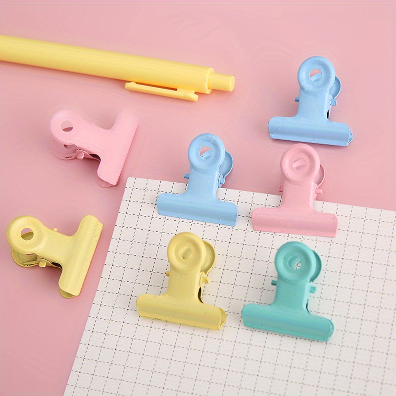 

10pcs Candy-colored Metal Clips Macaron Bookmark Notebook Diy Handmade Clip Paper Homework Clip