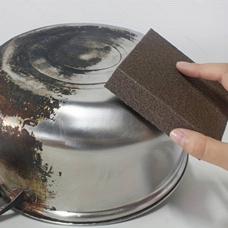 Carborundum Cleaning Sponge - 1pc Magic Dishwashing Sponge for Kitchen, Wall & Furniture, Polyurethane Dual-Layer Scrub Pad 0