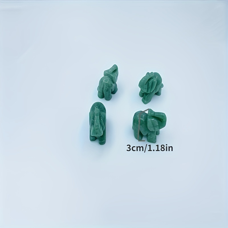 1pc Hand Carved, Natural Green Aventurine Jade Carving, Elephant Statue ...