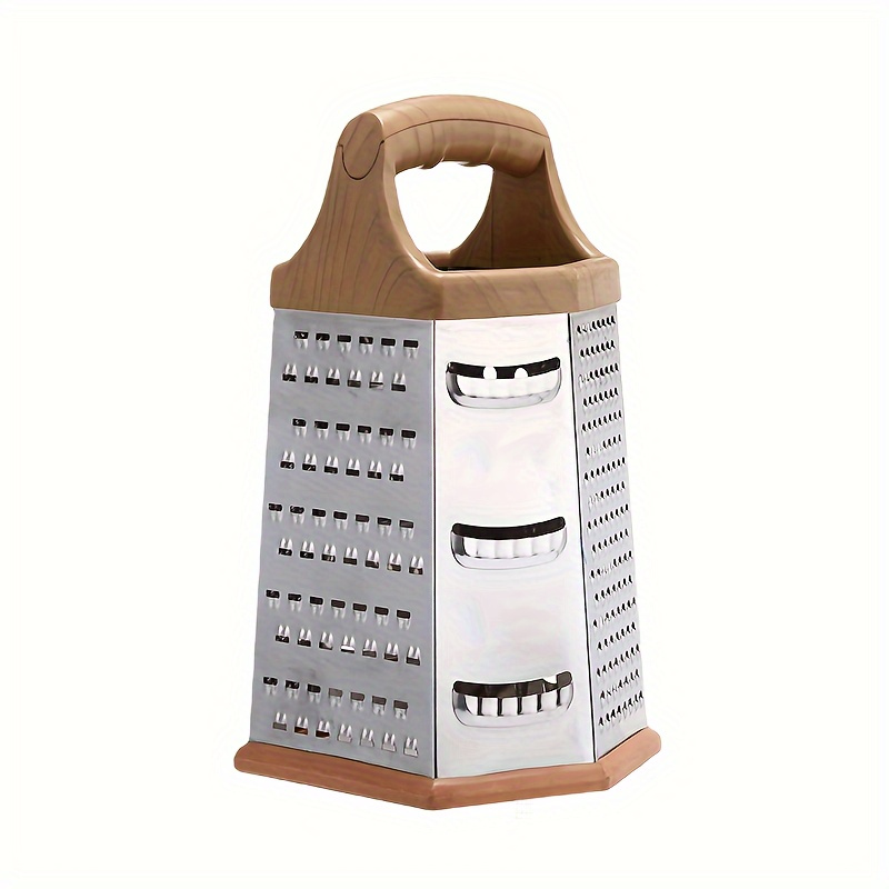 

1pc Box Grater, Stainless Steel Vegetable Grater, Multifunctional Potato Grater, Ginger Mesher, Household Cheese Slicer, Vegetable Slicer, Manual Food With 6 Sides