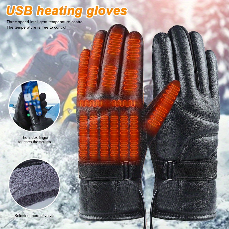 Women Double-sided Heating Gloves Touchscreen Christmas Smart