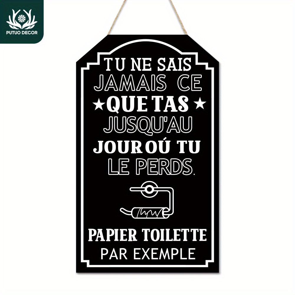 

Un panneau suspendu en bois français, L'essentiel est invisible pour les yeux, Décoration murale pour la maison, la ferme, les toilettes, la salle de bain