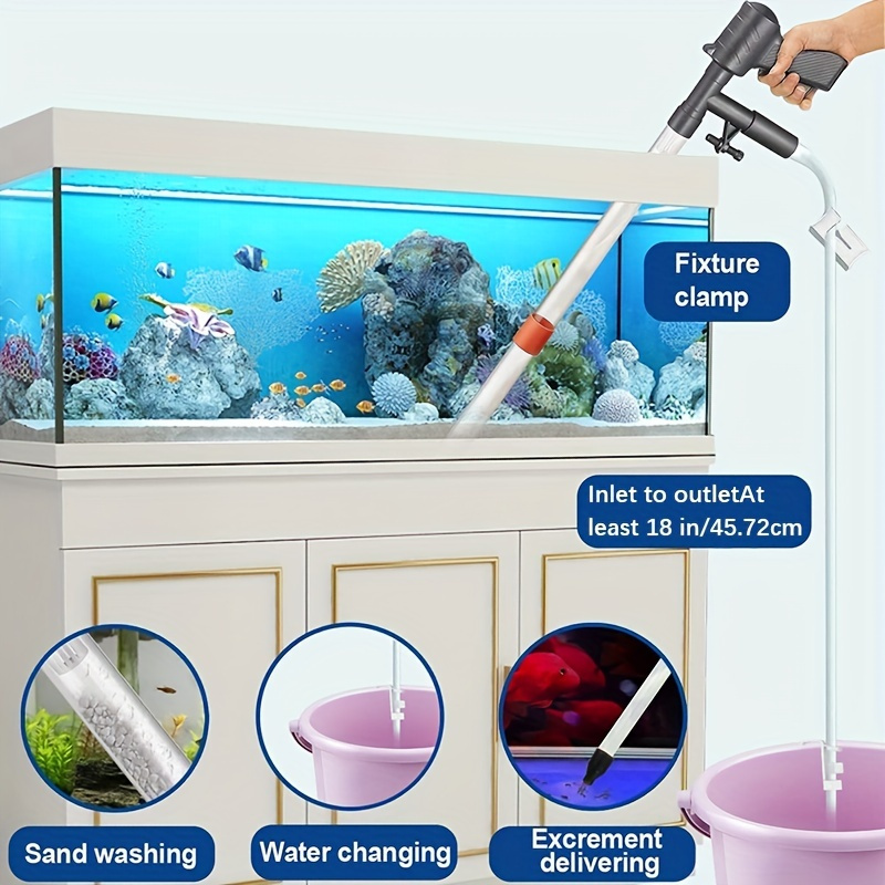 

2-in-1 Aquarium Gravel Vacuum & Glass Scraper: Easy Water Changing, Debris Removal, Durable Construction, Air-pressing Button, No Electricity Required, Perfect For Living Room