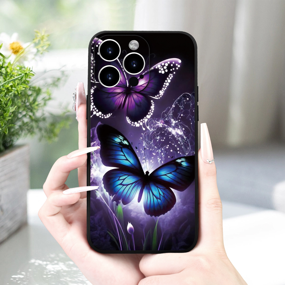 

Butterfly Pattern Frosted Phone Case With High-end Texture, For 15 14 13 12 11 Xs Xr X 7 8 Plus Pro Max Mini