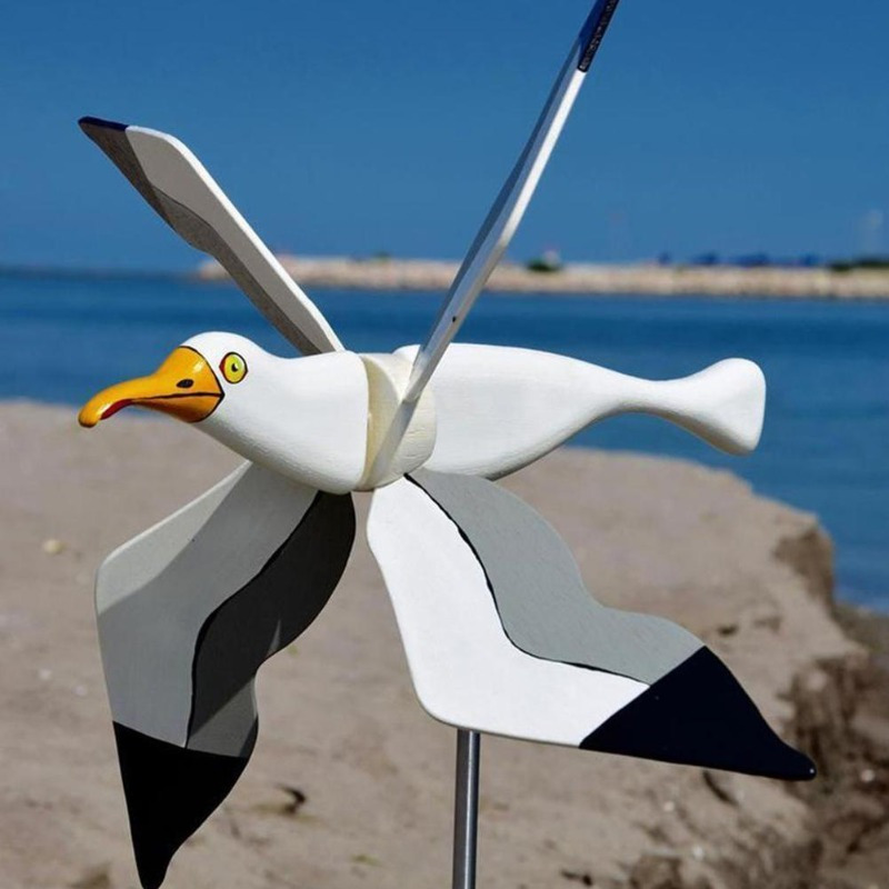

Charming Seagull Windmill - Outdoor Garden Decor, Resin Bird Spinner With Adjustable Iron Pole, Perfect For Yard & Patio Art Peacock Outdoor Decor Bird Decor