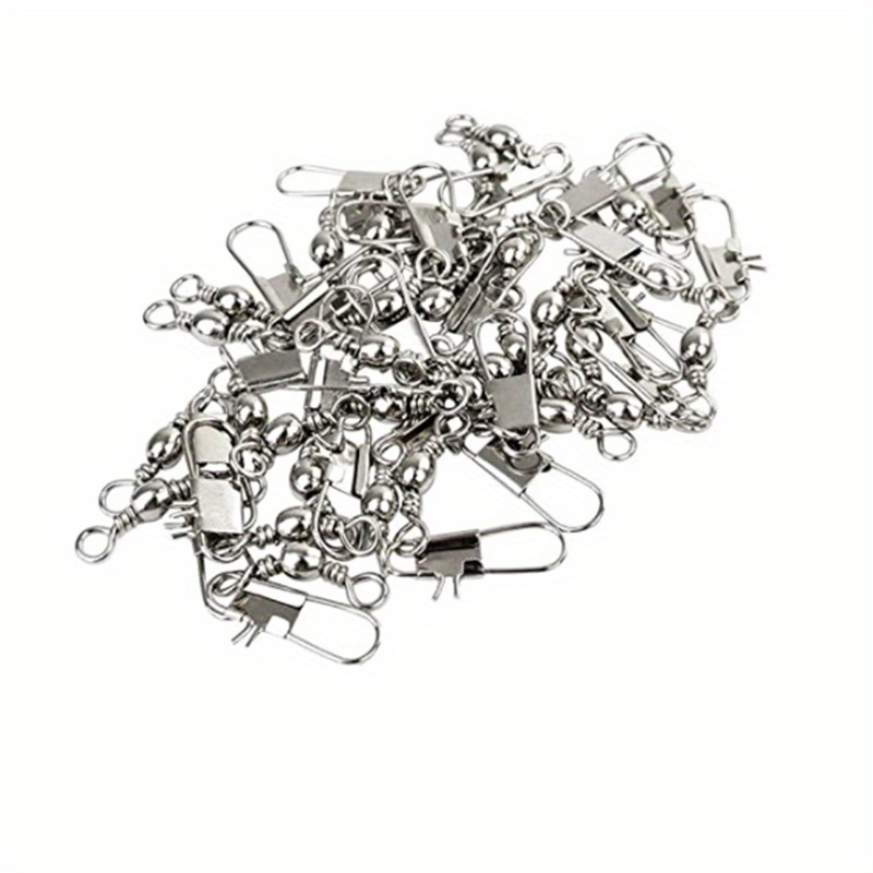 10/50pcs Hook Connector With Swivel And Safety Snap For Freshwater And Saltwater Fishing Tackle