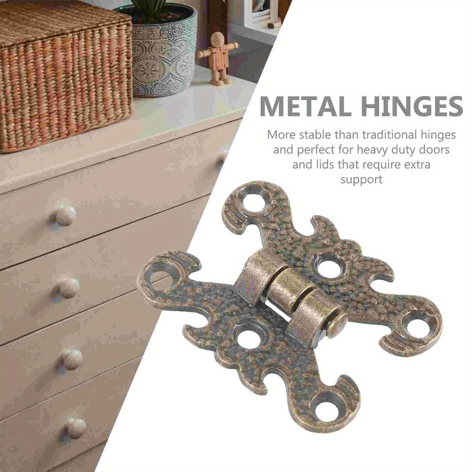 

4pcs Retro Hinges With Screws Furniture Hinges Kitchen Cabinets Hinges Vintage Metal Hinges For Jewelry Box