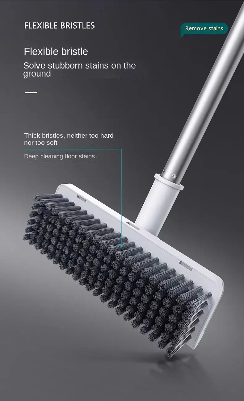 1set broom dustpan floor brush set long handle sweeping broom floor scrub brush dustpan with comb tooth household floor cleaning tools pet hair removal for home office school dorms cleaning supplies cleaning tool details 8