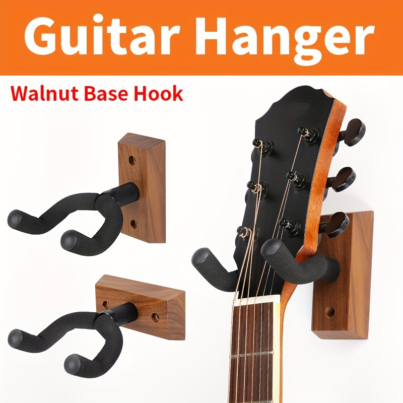 

1/2pcs Guitar Wall Mount, Guitar Hanger With Rotatable Soft Hook For Guitars, Hardwood U-shaped Guitar Holder Wall Mount For Acoustic, Electric Guitar, Bass, Guitar Hook Perfect Gift For Guitarists!