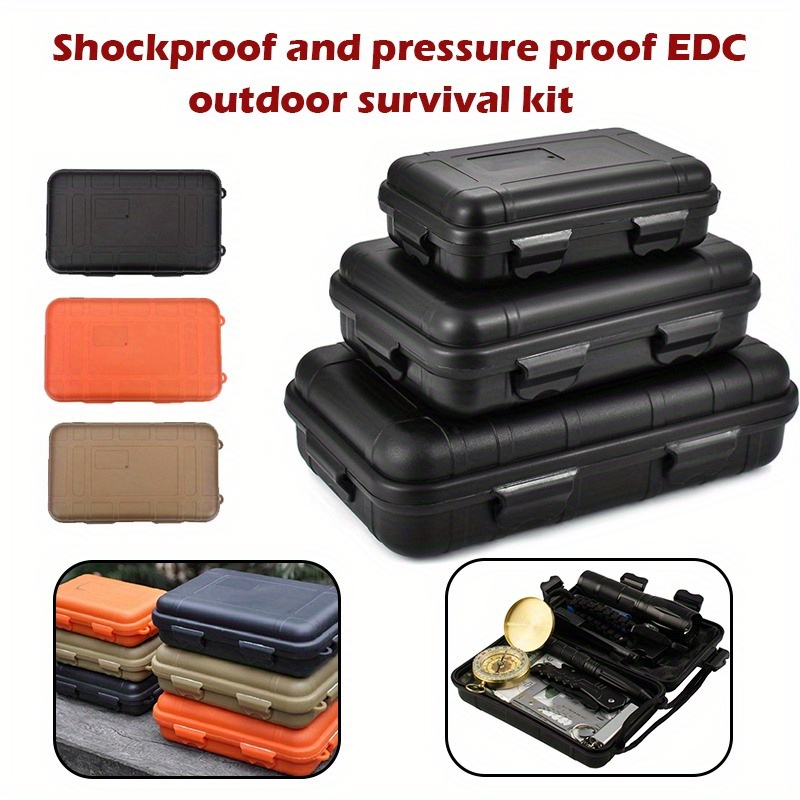 Dry Storage Box, Anti-Pressure Shockproof Waterproof Foam Floating Survivor  Case with 2 U-Shape Buckle for Fishing Camping Hiking, Sports & Outdoors 