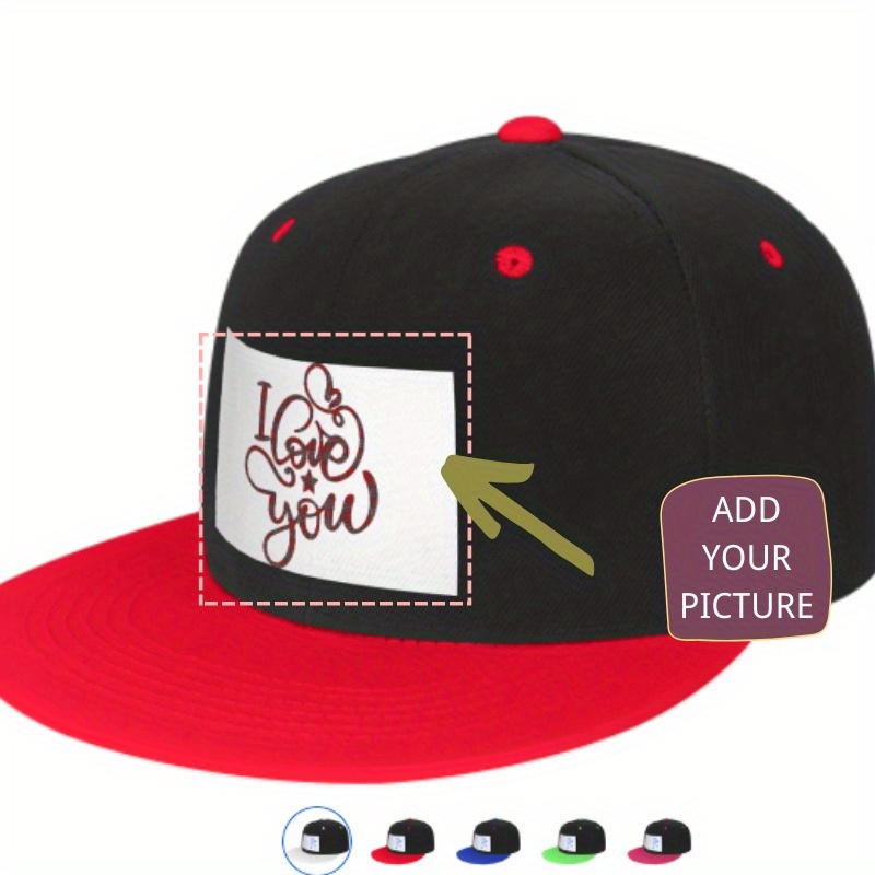 1pc Mens Customized Casual Hip Hop Flat Brim Cool Custom Picture You Like  On The - Jewelry & Accessories - Temu