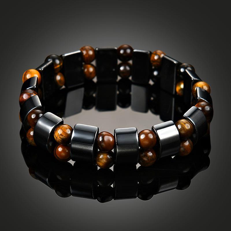 TEMU 1pc Double Hematite Eye Bracelet, Stone Bracelet For Men Women