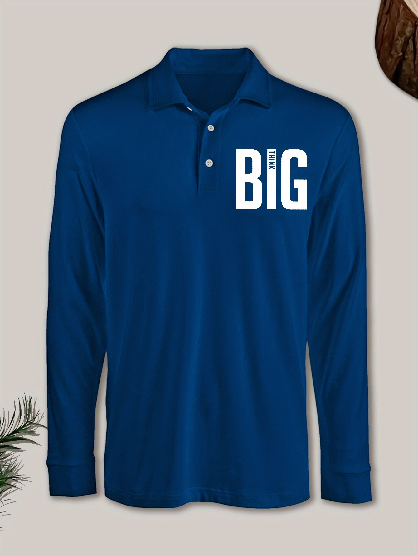 Plus Size Think Big Print Men's Leisurely Long Sleeve Golf Temu Ireland