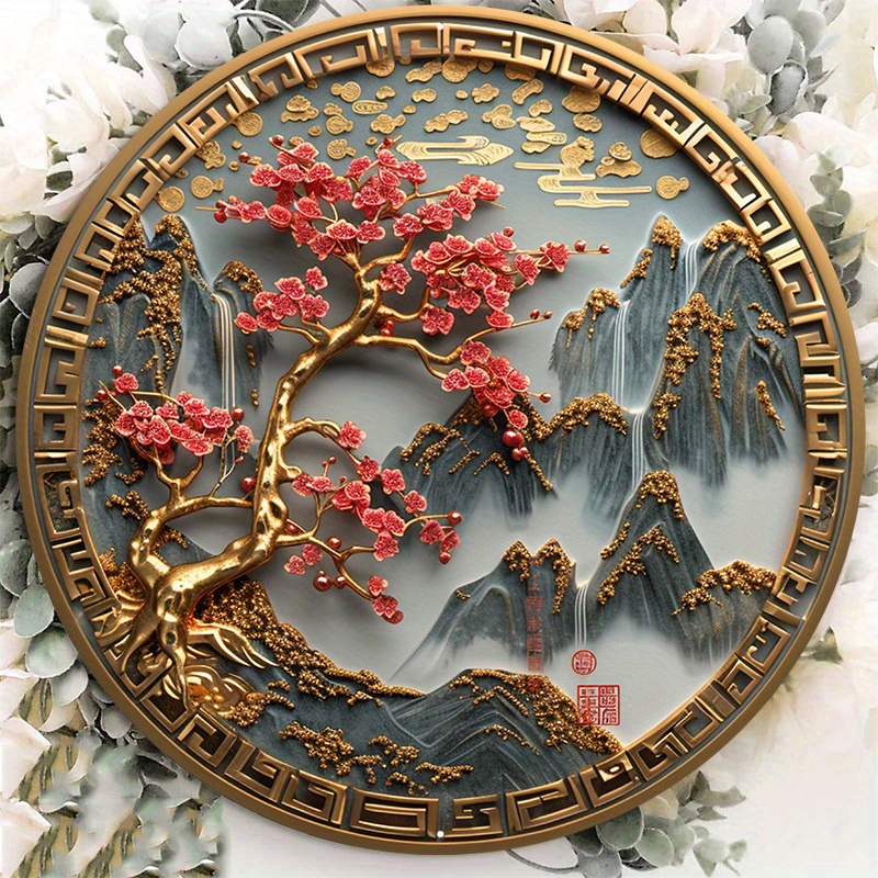 

Panneau En Métal En Aluminium De 8x8 Pouces, Médaille D'or Chinoise, Panneau Rond En Aluminium, Panneau De Porte, Panneau Mural, Panneau De Couronne, Panneau En Métal, Panneau Décoratif