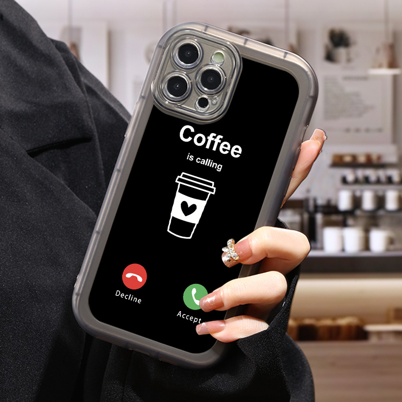 

Luxury Shockproof Coffee Pattern Shockproof Tpu Phone Case, Suitable For Iphone 11 12 13 14 15 Pro Max For X Xs Max Xr 7 8 Plus 7p 8p