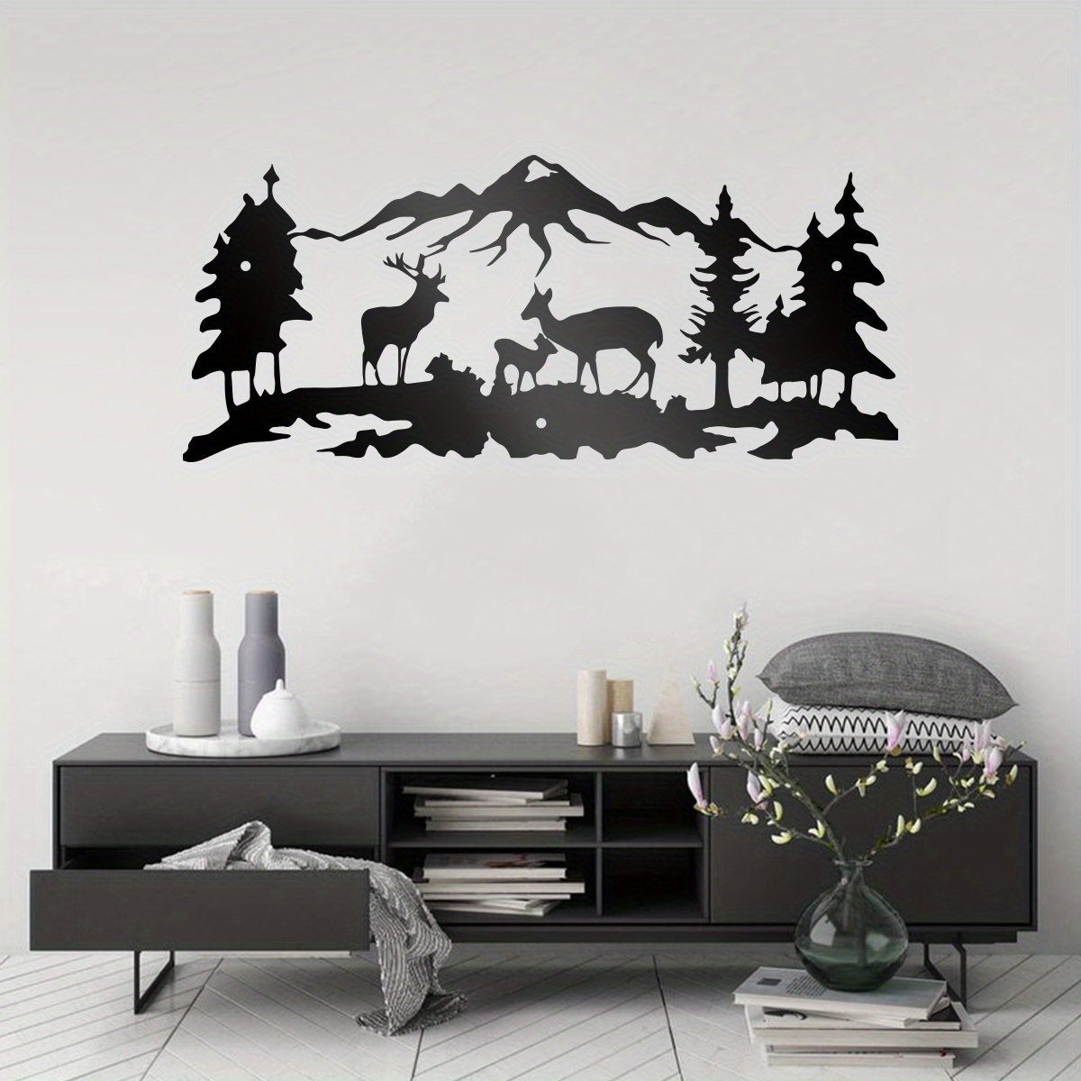 

1pc, Deer Wall Art, Modern Outdoor Wall Art, Metal Wall Decor, Wall Art Decor, Metal Home Decoration