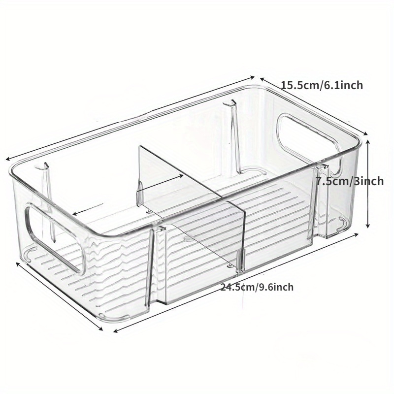 TEMU Plastic Pantry Organizer And Storage Boxes, Removable Dividers, Kitchen Refrigerator Countertop Cabinets For Pantry Organizer And Storage Boxes,