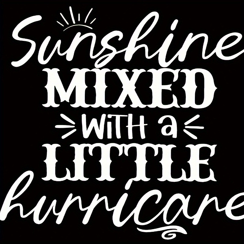 

Sunshine Mixed With A Little Hurricane Print T-shirt, Girls Casual Tops, Summer Clothes For Gift Outdoor