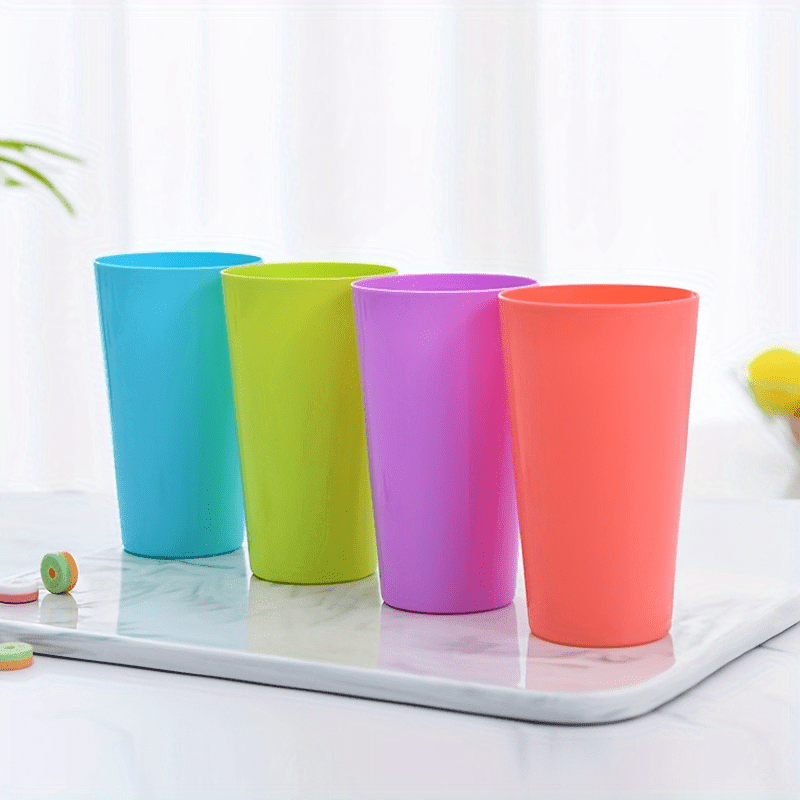 

Reusable Clear Plastic Cups 260ml/12oz, 11.8cm Height, 7.2cm Top Diameter, Colorful Stackable Water Tumblers, Ideal For Home & Parties