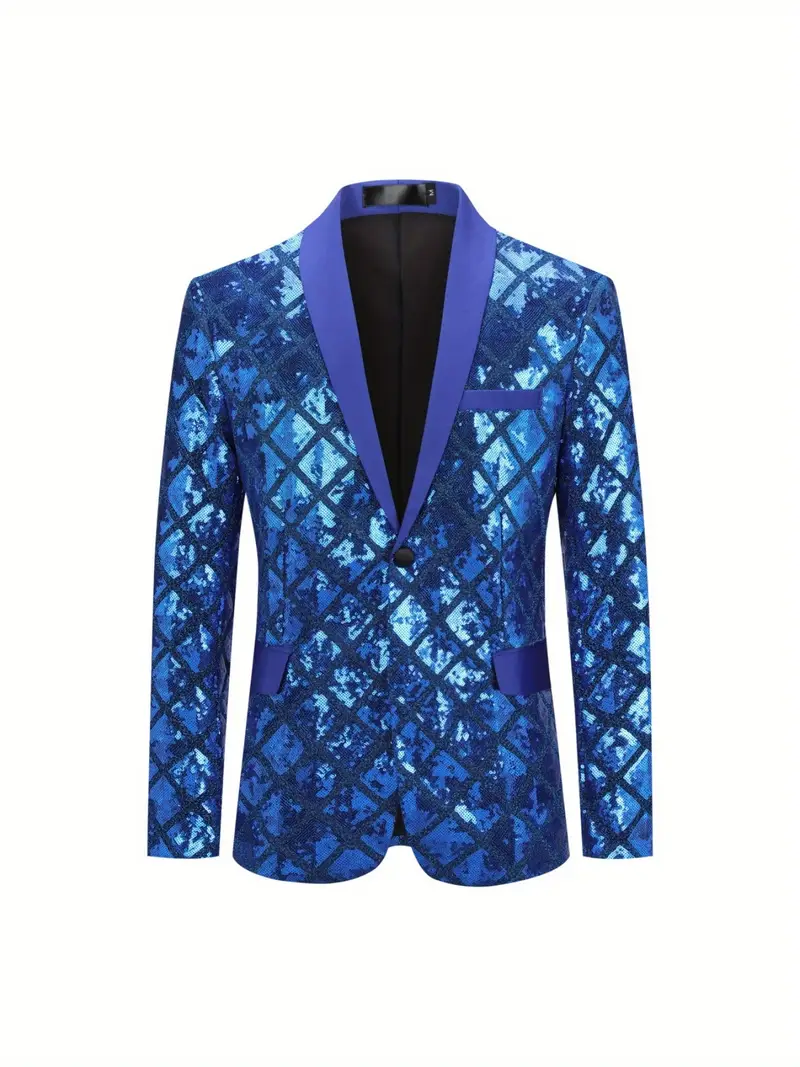 Giacca Uomo Con Paillettes E Motivi Colorati - Blazer Elegante Per Feste E Matrimoni - Foto 7