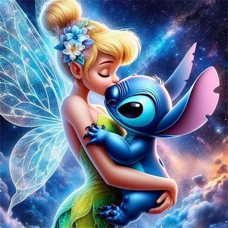 

Disney Authorized Diamond Art Painting Kit, 5d Diy, Featuring Stitch And The Fairy Princess, A Perfect Gift For Room And Home Decoration, Size 40x40cm/15.75x15.75in. Eid Al-adha Mubarak