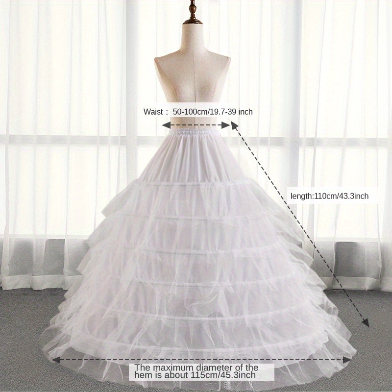 1pc Glamorous Multi Hoop Ball Gown Underskirt, Wedding Dress Chemise Fitted Waist Plus Ultra Fluffy Bone Lined Dress details 9